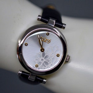 Burgi, silver tone, womens, fashion wrist watch
