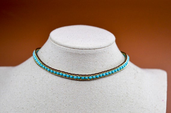 Blue tone beads, womens, fashion necklace, belt, … - image 1