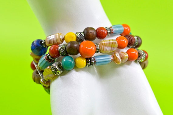 Multi color beads, womens, fashion ,stretch brace… - image 5
