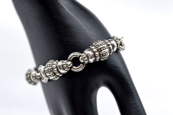 Silver tone , womens, mens. bracelet, marked "B" - image 6