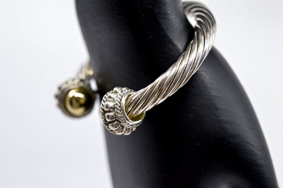 Silver and gold tone, womens, fashion cuff bracel… - image 5