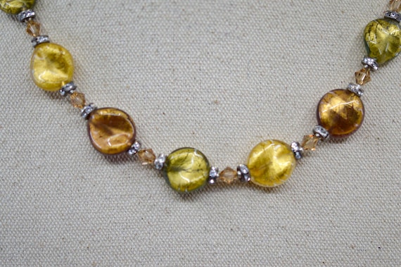 Lucky Clover, gold tone with crystals, glass bead… - image 1