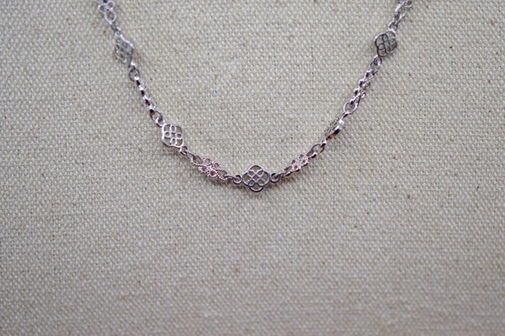 Silver tone, womens fashion , long necklace, 36 i… - image 3