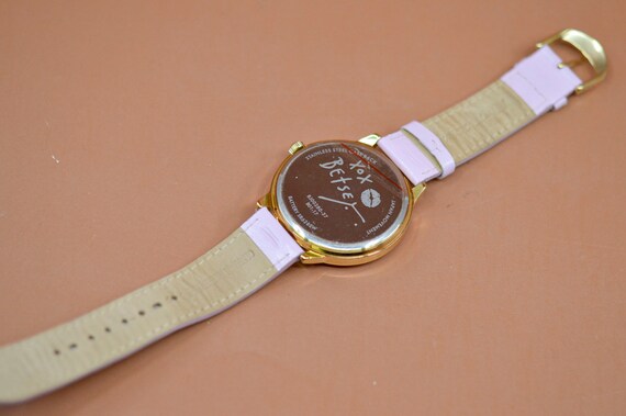Betsey Johnson, gold tone , white dial, pink brac… - image 10