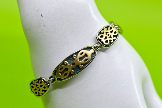 Silver and gold tone , womens, fashion bracelet - image 2