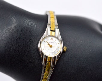 Halston Silver and Gold Tone Two Tone Womens Vintage Fashion Quartz Wrist Watch Etsy