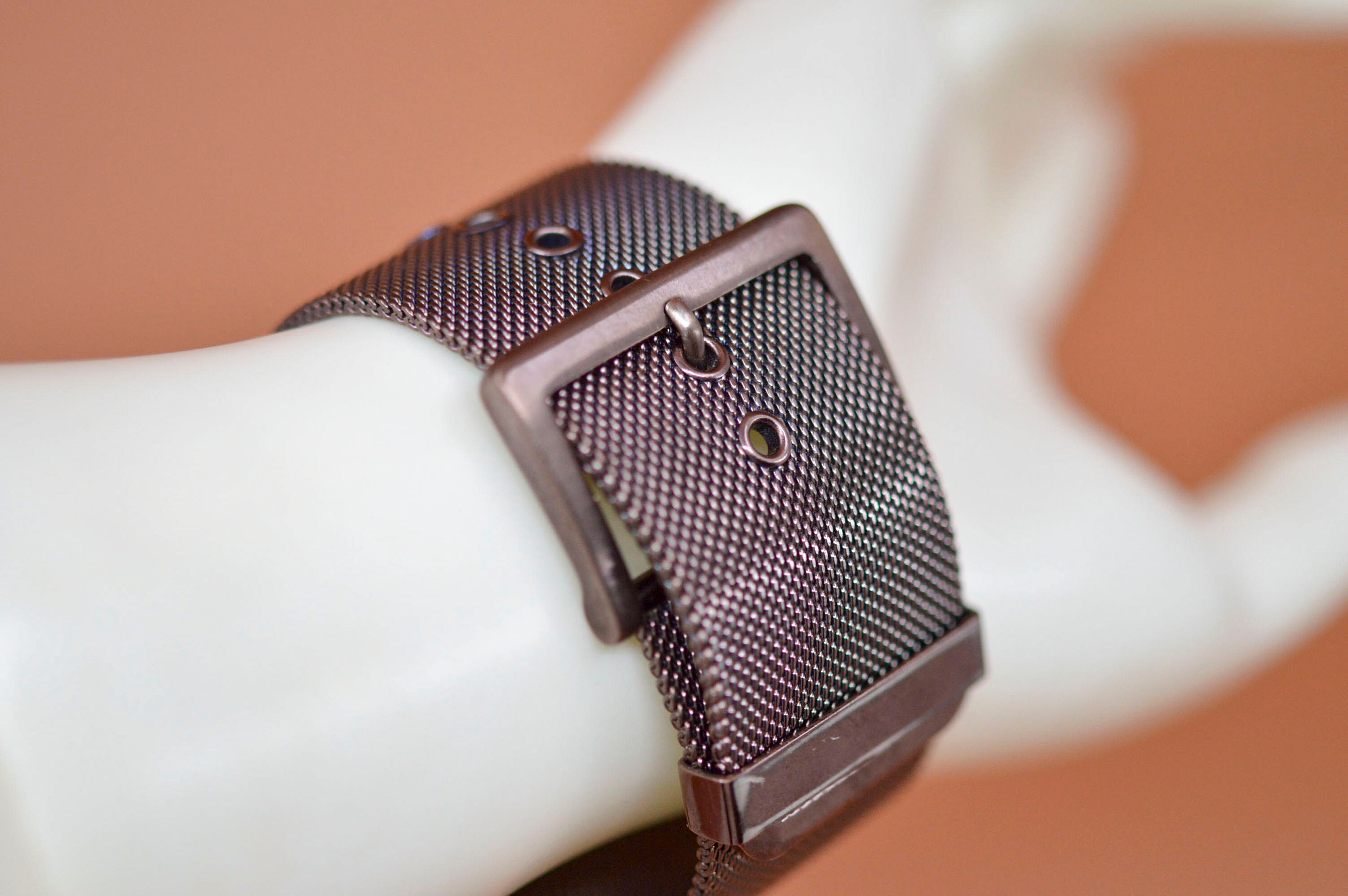 Bold Copper DKNY Watch Mesh‎ Band Rectangular Face 230701 Vintage Dkny Women main image 3