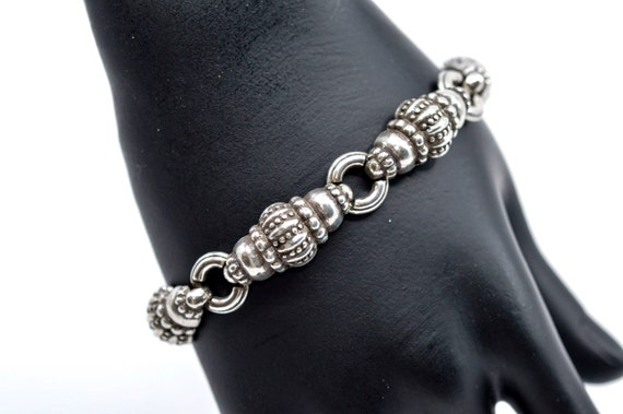 Silver tone , womens, mens. bracelet, marked "B" - image 1