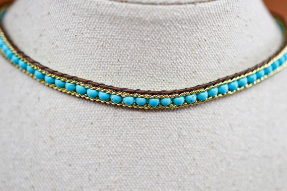 Blue tone beads, womens, fashion necklace, belt, … - image 2