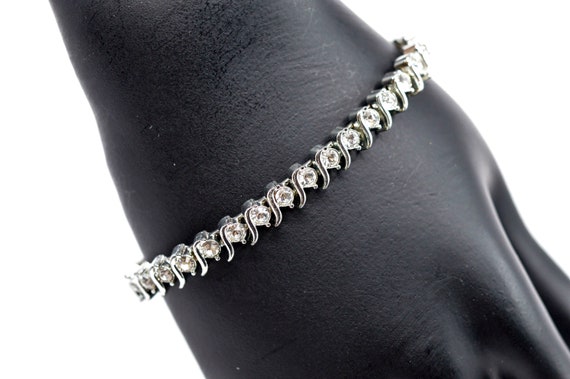 Silver tone with crystals, womens, fashion , tenn… - image 6