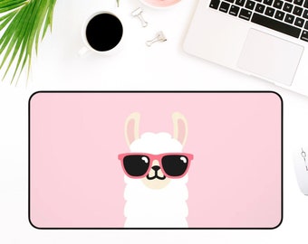 Alpaca Desk Mat, Animal Deskmat, Pink deskmat, Laptop mat, Mousepad, Office Gift, Gift for her, Coworker Gift, Large Desk Pad, Desk Topper