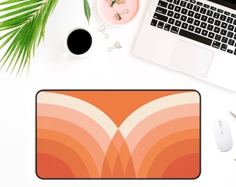 Two Toned Retro Desk Mat, Boho Desk Mat, Desk Pad, Aesthetic Desk Accessory, Cute Workspace, Desk Topper, Trendy Office Décor, Girl Desk