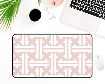 Pink Geometric Desk Mat, Desk Mat Cute, Gaming Desk Mat, Office Desk Decor, Desk mat aesthetic, Desk Topper, Desk Pad Boho Girl Desk Decor