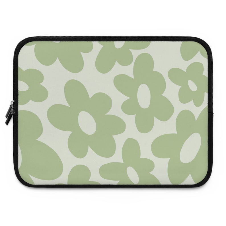Sage Green Daisies Laptop Sleeve, Boho MacBook Air/pro Case 13, 15 Inch