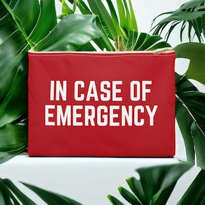 In Case of Emergency, Medical Kit, Medicine Pouch, Cosmetic Bag, Travel Pouch, Travel Bag, Gift for Her, Makeup Bag,  Gift for Mom, Dad Gift
