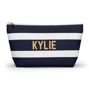 Personalised Nautical Accessory Bag, Custom Travel Pouch, Girls Trip gift, Beach Pouch Custom Makeup Case Bridesmaid Gifts Cosmetic Pouch