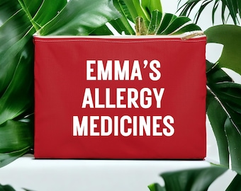 Allergy Medicine Bag Personalised Medical Bag  Epipen Bag Anaphylaxis Bag Allergy Case Medication Bag Medical Pouch Emergency Pouch Meds Bag