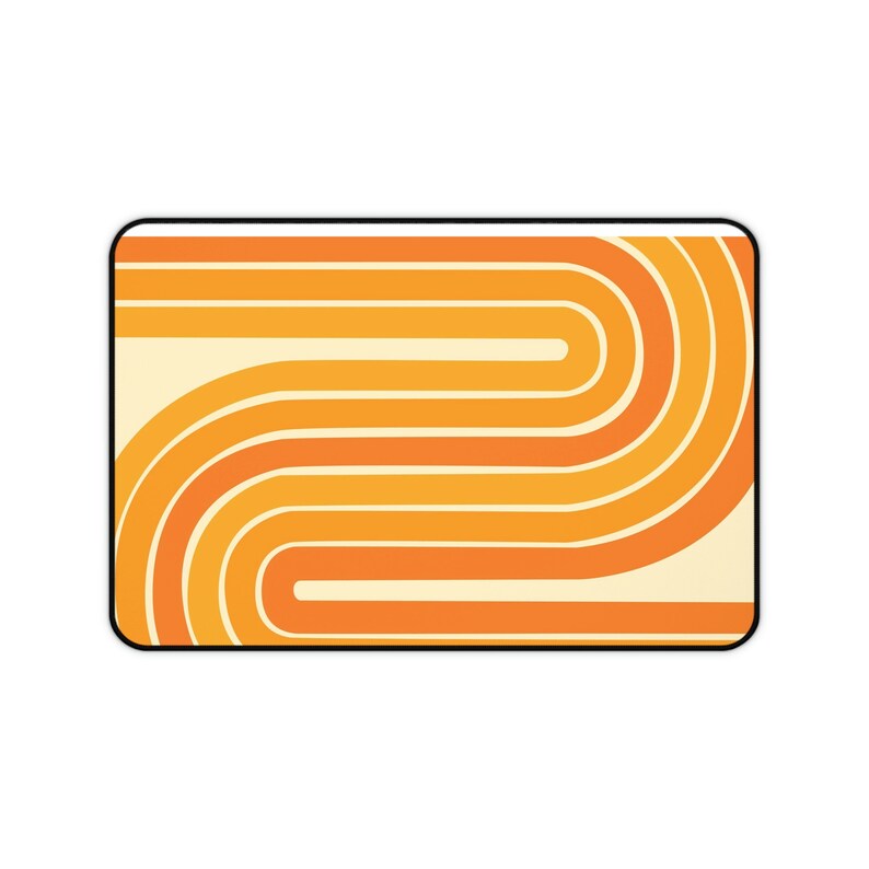 Retro Sunrise Desk Mat, Boho Desk Mat, Orange Desk Pad, Aesthetic Desk