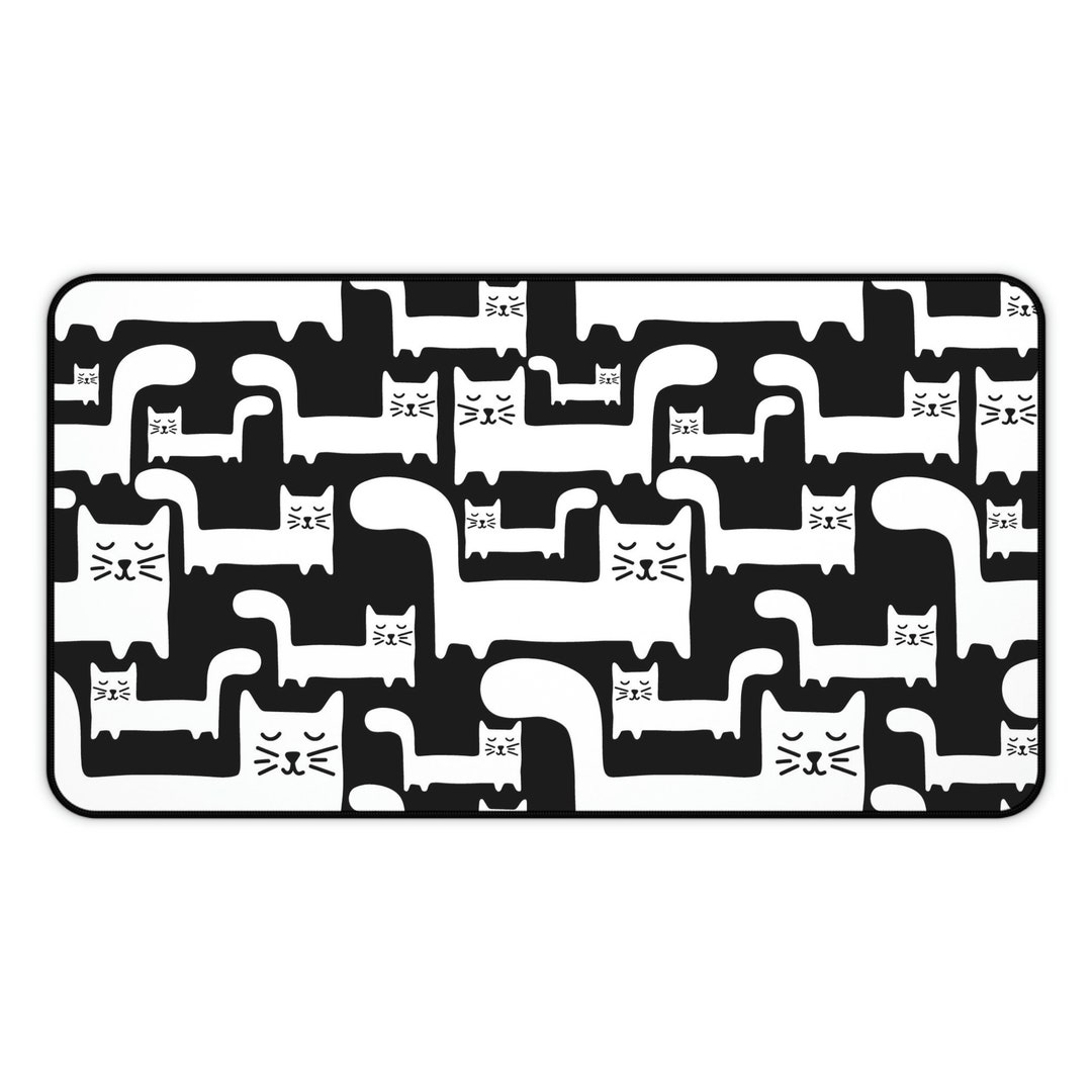 Cat Desk Mat Kawaii Cat Deskmat Boho Deskpad Gift for Cat Etsy