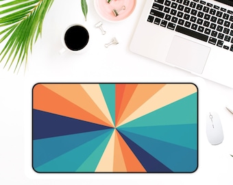 Retro Sunrise Desk Mat, Boho Chic Desk Mat, Desk Pad, Aesthetic Desk Accessory, Cute Workspace, Desk Topper, Trendy Workspace, Girl Office