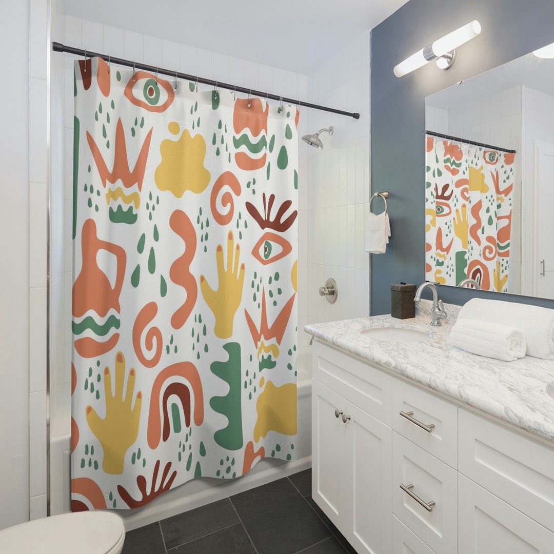 Mystical Eyes Shower Curtain Abstract Shower Curtain Boho Etsy