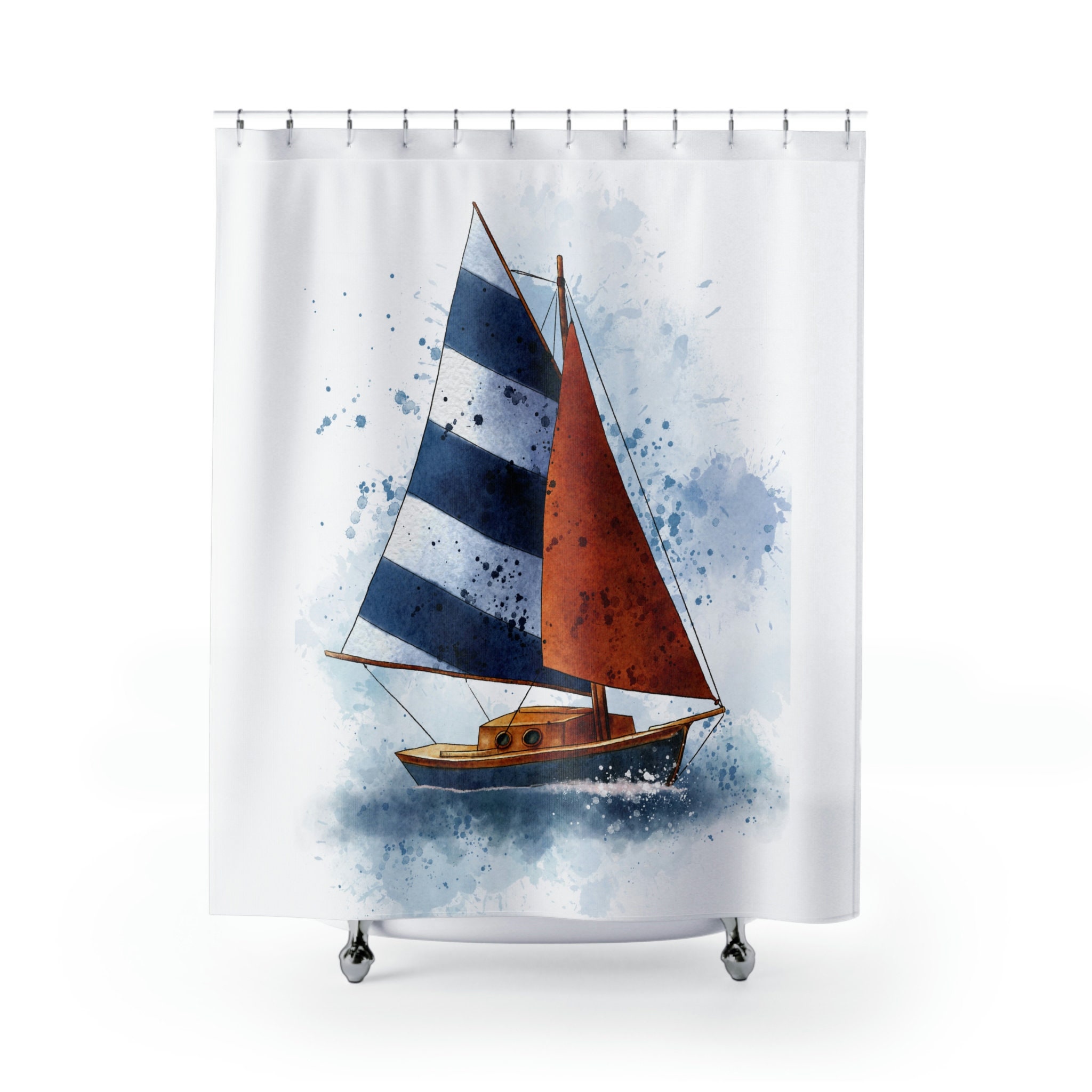 Ship Shower Curtain Ocean Shower Curtain Nautical Bath - Etsy