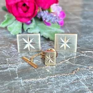 Vintage 10K Gold Hayward Cuff Links & Tie Tack Gold Filled, Men’s Jewelry