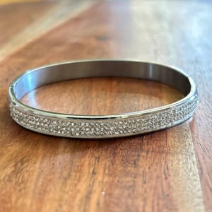 Vintage CZ Pave Silver Tone Bracelet