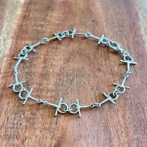 Vintage Silver Tone Unique Link Bracelet