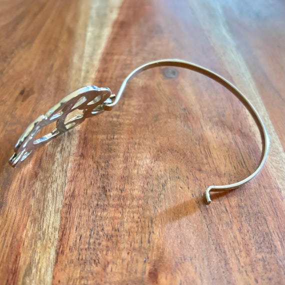 Vintage Silver Tone Initial D Scroll Bracelet - image 2