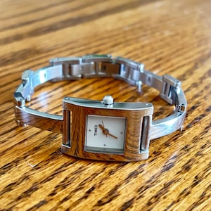 Timex Silver Tone Women’s Square Face Wrist Watch