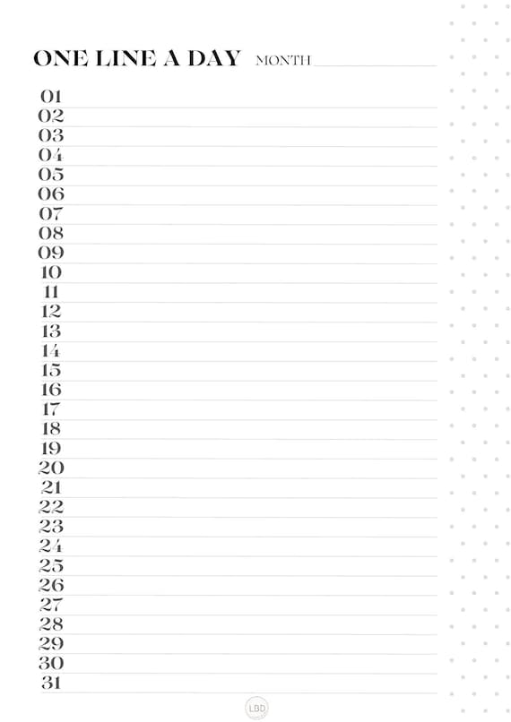 One Line A Day Journal Pdf _ 30 Daily Journal Prompts to Start Writing ...