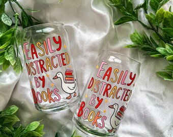 Distraído por los Libros Ganso - Vaso de Cristal - Café helado y más