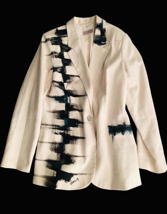 Suit Jacket Linen Handpainted