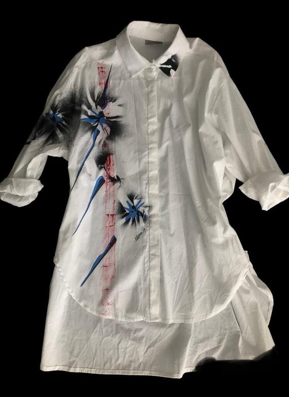 Shirtdress Cotton Handpainted and Unique