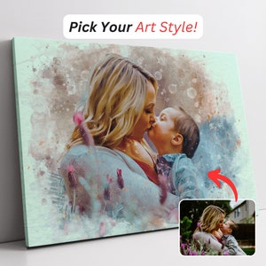 Custom Painting From Photo, Family Portrait Mothers Day Gift Picture To Painting, Personal Portrait, Family Photo Painting Gift For Mom Her