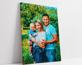 Benutzerdefiniertes Familienporträt vom Foto, persönliches Porträt vom Foto, Familienporträt Geschenk für sie Geburtstagsgeschenk für ihn Paar-Portrait-Druck