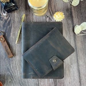 Personalized Leather Journal, Refillable journal cover A5 genuine leather Sketchbook Business Padfolio Custom Leather Portfolio
