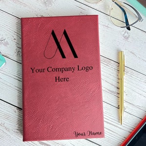 Personalized logo Journal, Business gift,  Engraved Leather Notebook, Custom Leather Journal, Personalized Notebook, Personalized Diary