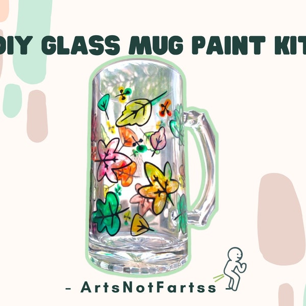 DIY Paint Kit Glass Cups // Stained Glass Paint Craft Kit // Craft Kits for Adults // Barware //