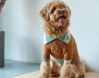 Soft Wool Blend Knit Sweater - Cocoa Brown | Sweater, Jacket for Small, Medium & Large Dog (S ~ 6L)