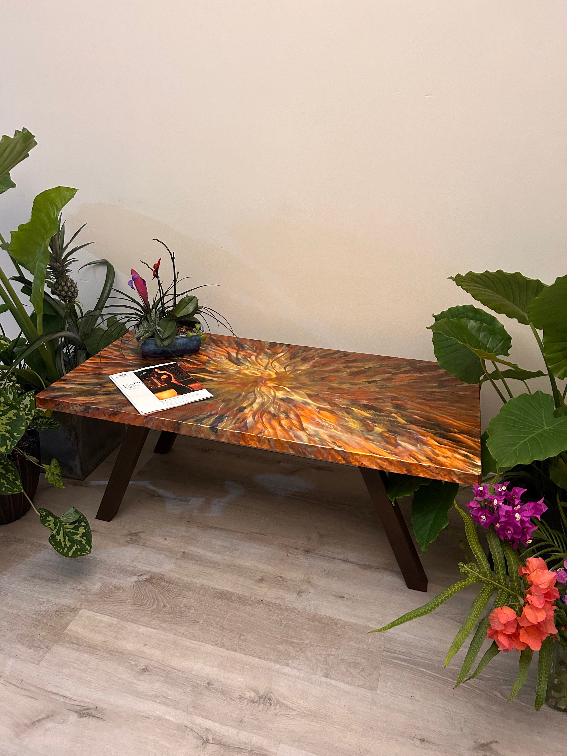 Coffee Table, Large Copper Coffee Table, Mountain Modern, Home Decor,  Handcrafted Furniture,  Unique Home Decor,  Rare, Abstract Metal Art.