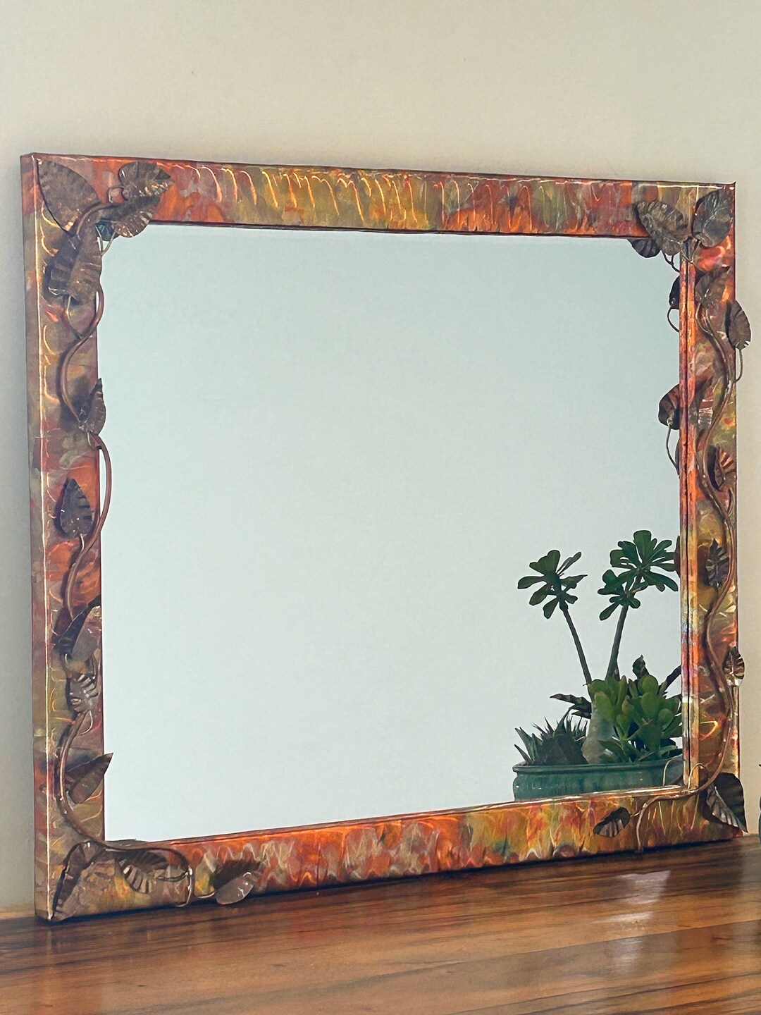 Large Mirror, Wall Mirror, Metal Wall Art, Vanity Mirror, Gift for Her