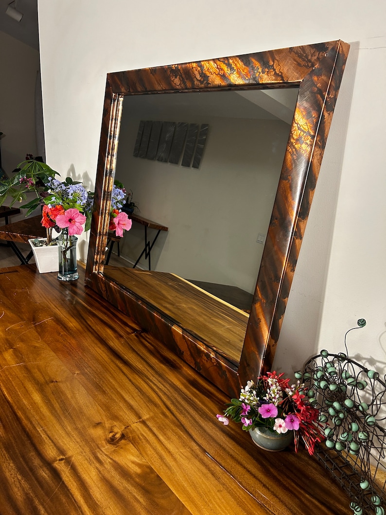 Copper Vanity Mirror, Bathroom Mirror, Copper Wall Mirror, Office Wall Decor, Custom Frame, Farmhouse Decor, Large Wall Mirror, Unique Decor zdjęcie 2