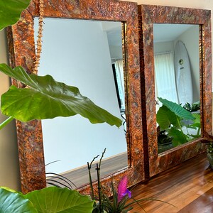 Copper Mirror, Hammered Copper Mirror, Decorative Wall Mirror, Bathroom Mirror,  Vanity Mirrors, Unique, Handcrafted Copper Decor, Metal Art