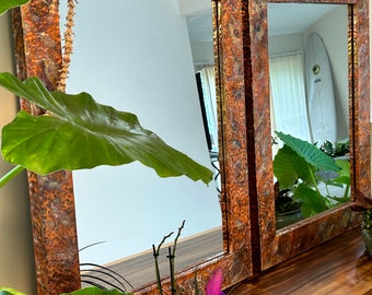 Copper Mirrors, Decorative Wall Mirrors, Bathroom Mirror,  Vanity Mirrors, Unique gift for her, Hammered Copper Mirror.