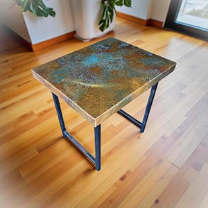 Copper End Table, Unique Home Decor, Side Table, Copper and Steel Design, Artistic Accent Table, Contemporary Copper Furniture, Modern Table