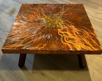 Copper Coffee Table, Modern Copper Decor, Square Table, Handmade Copper Furniture, Accent Table, Lobby Furniture,  Contemporary Table