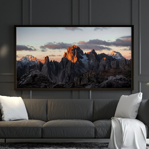 Wandbild, Wall Art, Berge, Fotografie, landschaft, Dolomiten, Download, druckbar, Sonnenaufgang, Mountains, Bild, hochauflösend, Natur