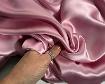 Silk satin with a pearly sheen, natural silk for airy dresses. A soft fabric for silk evening gowns, shirts, blouses.
